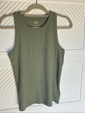 GAP Olive Ribbed High Neck Tank